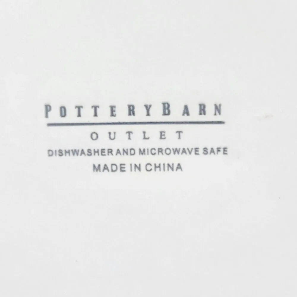 Pottery Barn Outlet White Beaded Scalloped 11 3/8